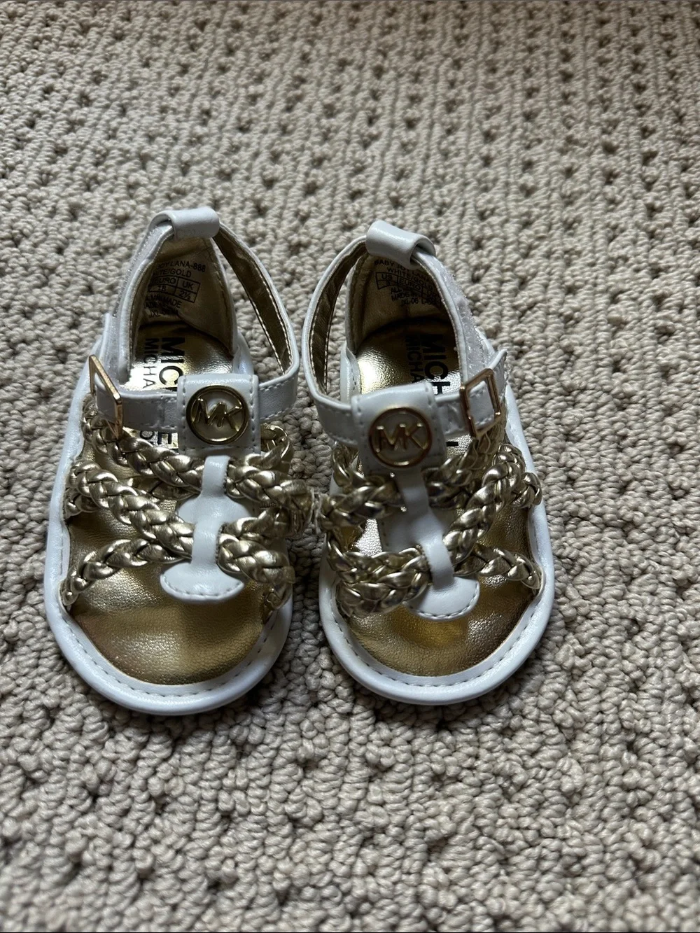 Michael Kors Gold Braided Baby Sandals